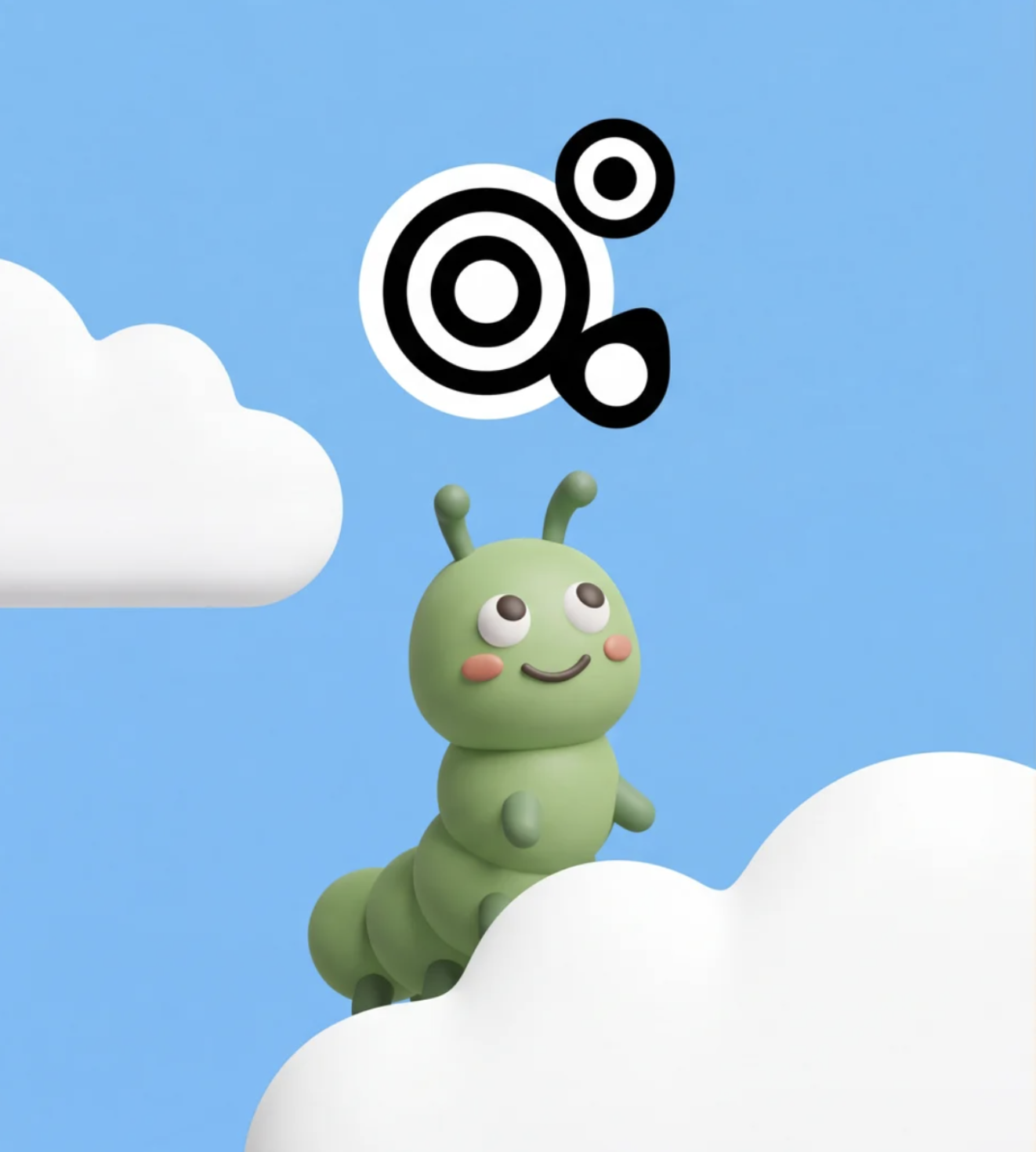 Buhgs caterpillar looking at a high-contrast target among clouds